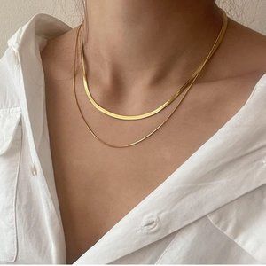 GOLD ELEGANT  Layer 3mm&1.5mm Gold Plated